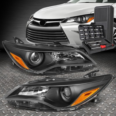 ДЛЯ TOYOTA CAMRY 15-17 ЧЕРНЫЙ КОРПУС, ЯНТАРНАЯ УГЛОВАЯ ФАРА ПРОЕКТОРА + НАБОР ИНСТРУМЕНТОВ