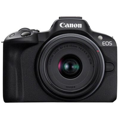 Canon EOS R50 APS-C Digital Mirrorless Camera with 18-45mm IS STM Lens - Black