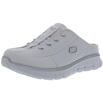 

Женские кожаные слипоны-мюли Skechers Synergy-Elite Glam BHFO 6642, White/silver, Synergy-Elite Glam