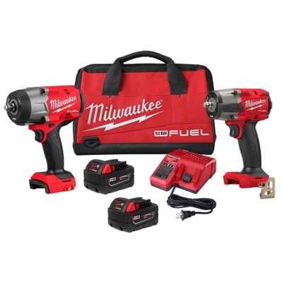 M18 FUEL&trade; 1/2'' HTIW & 3/8'' MTIW Automotive Combo Kit MLW3010-22 New!