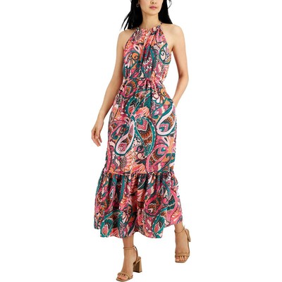 

INC Женское длинное платье макси с принтом на бретелях BHFO 8332, Tropical rose combo
