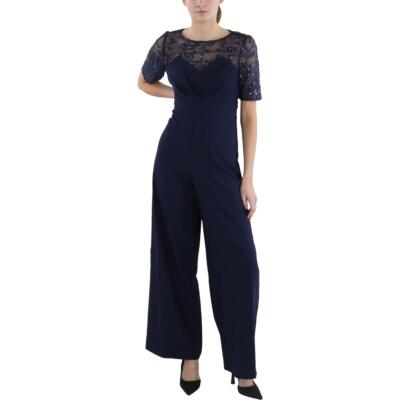 JS Collections Womens IDA Palazzo High Waist Short Sleeve Jumpsuit BHFO 2998