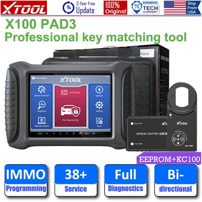 XTOOL X100 PAD3 All System Dignostic Scanner Auto K*ey Programming Tool KC100