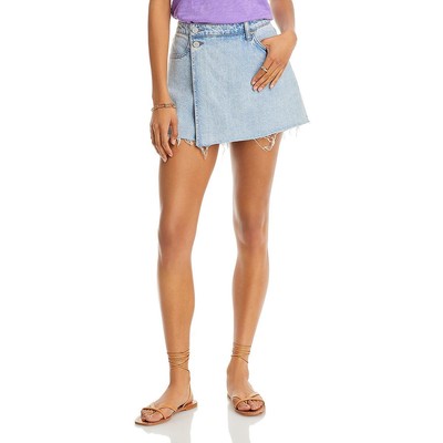 [BLANKNYC] Женские синие шорты из искусственной кожи с высокой посадкой Skort 24 BHFO 5660