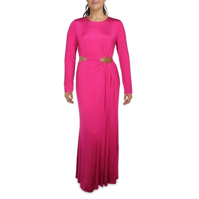 Lauren Ralph Lauren Женское длинное вечернее платье с розовой отделкой и пряжкой 2 BHFO 1533