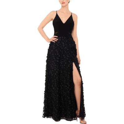 

Женское вечернее платье Xscape Black Mesh с цветочным принтом и глубоким вырезом  BHFO 4018, Черный