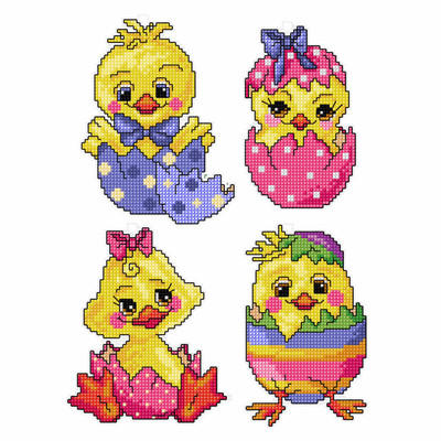 Orchidea Counted Cross Stitch Kit: Easter Eggs: Set of 4