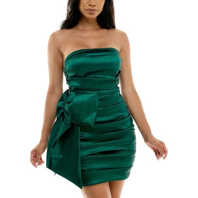 Женское зеленое мини-платье-клеш City Studios с блестками для юниорок 3/4 BHFO 8015