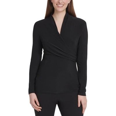 

DKNY Женская трикотажная блузка с капюшоном, пуловер, верхняя рубашка Petites BHFO 0631, Черный