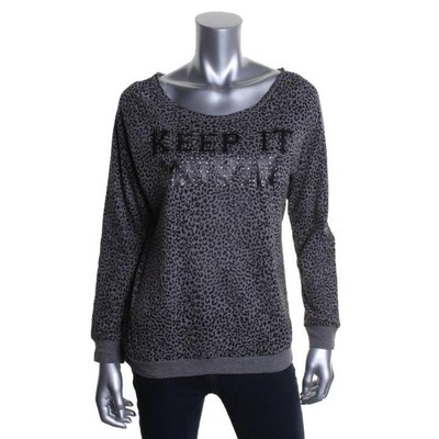 Женская серая толстовка-свитшот Jenni by Jennifer Moore с животным принтом, M BHFO 4270