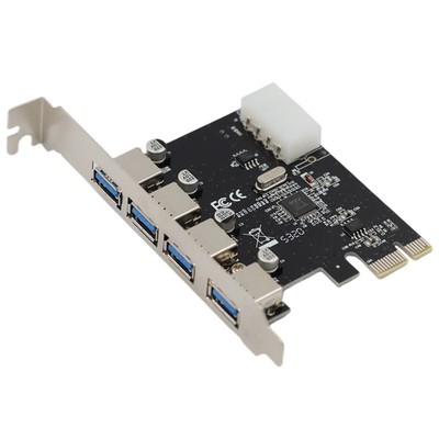 USB 3.0 PCI Express PCI-E Card HUB Chipset Adapter 4 Port