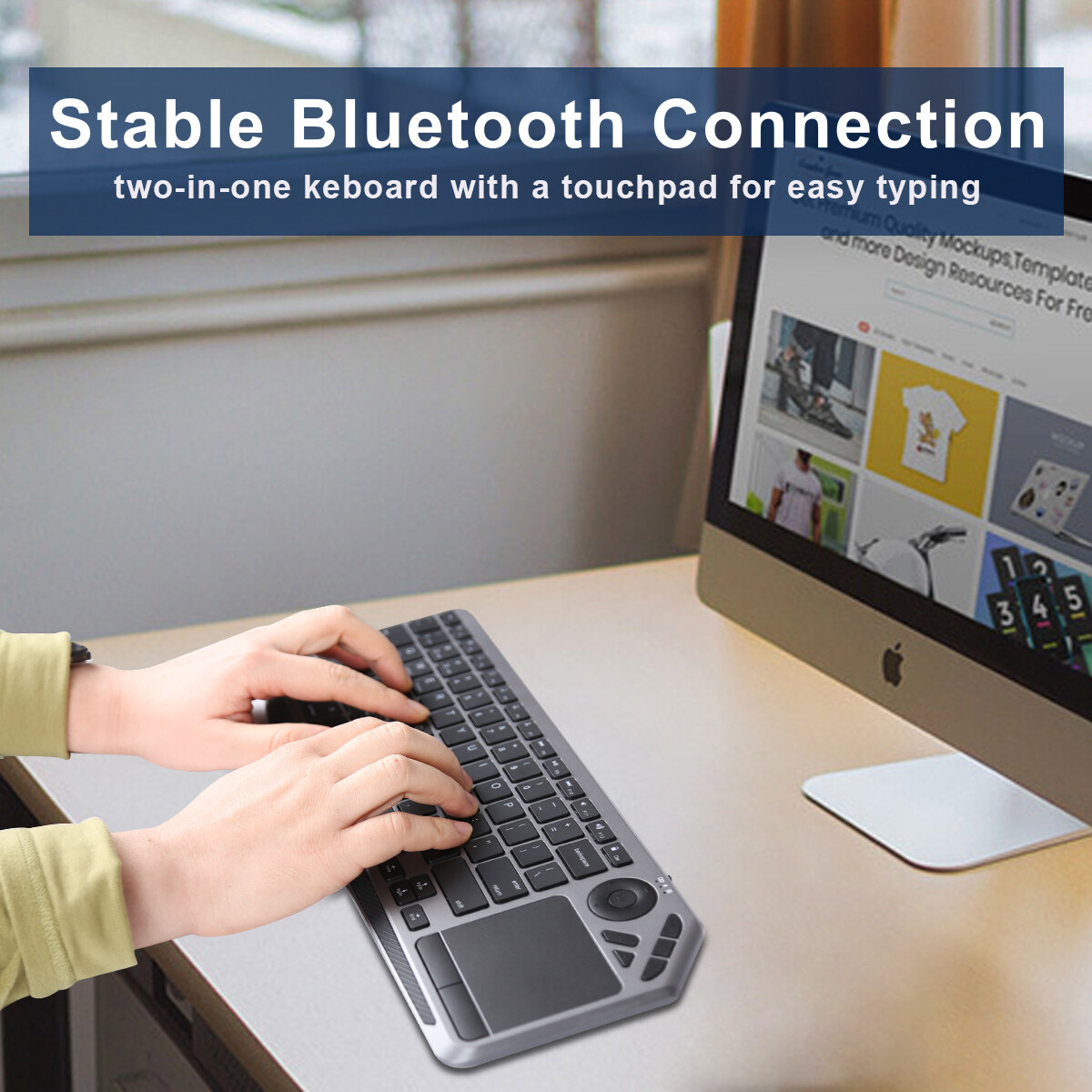 Wireless Keyboard And Mouse Set Waterproof 2.4G For Mac Apple PC Computer