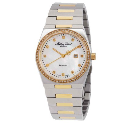 Женские часы Mathey-Tissot Zeus Lady с бриллиантовым кварцевым белым циферблатом D118SBYI