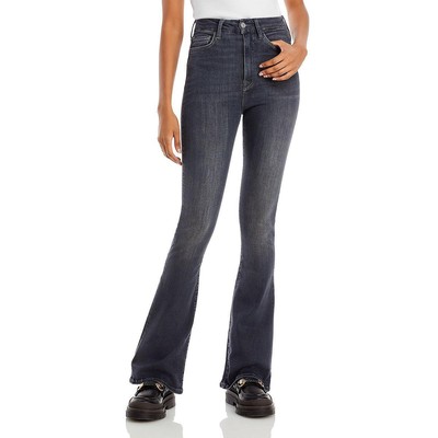 7 For All Mankind Женские черные джинсы-скинни с завышенной талией 25 BHFO 8689