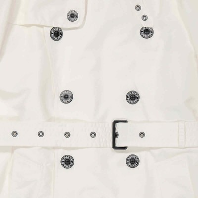 Pre-owned Burberry Technical Faille Cape Detail White Trench Coat, Brand Size 44(us Sz.34)