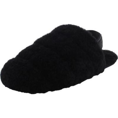 Женские черные тапочки с открытой пяткой Ugg Super Fluff, размер 6, средний (B,M), BHFO 9838