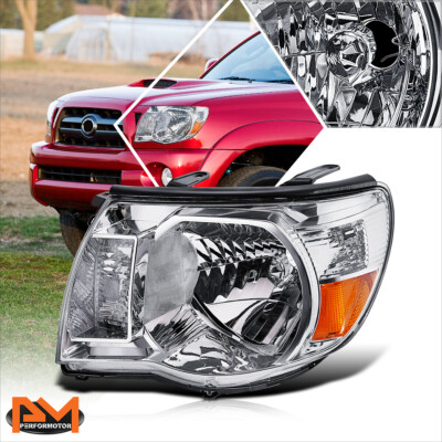 For 05-11 Toyota Tacoma Factory Style Driver Side Headlight Lamp Chrome/Amber