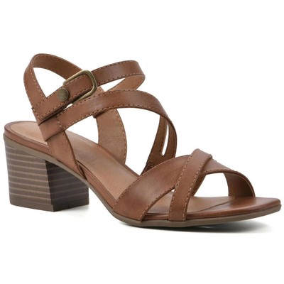 White Mountain Womens LET GO Brown Block Heel Shoes 9 Medium (B,M) BHFO 5794