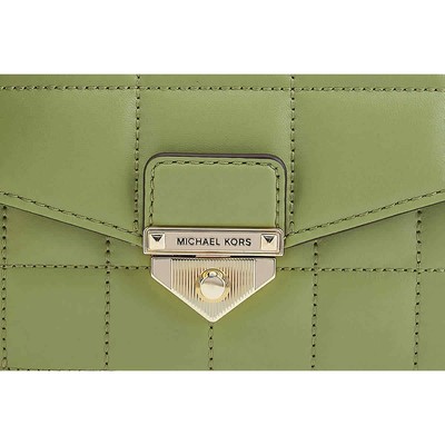 Pre-owned Michael Kors Ladies Soho Small Leather And Chain Shoulder Bag - Light Sage