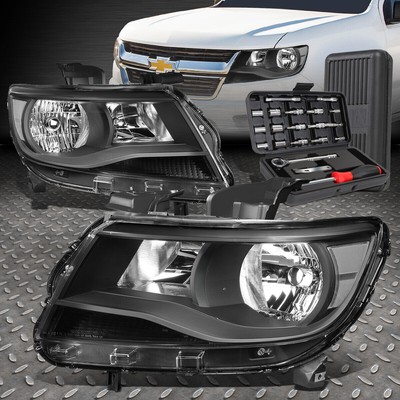 ДЛЯ 15-20 CHEVY COLORADO ЧЕРНЫЙ КОРПУС, ПРОЗРАЧНЫЕ УГЛОВЫЕ ЛАМПЫ ФАР + НАБОР ИНСТРУМЕНТОВ