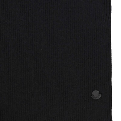 Pre-owned Moncler Ladies Black Ciclista Tricot Cotton Blend Turtleneck Jumper