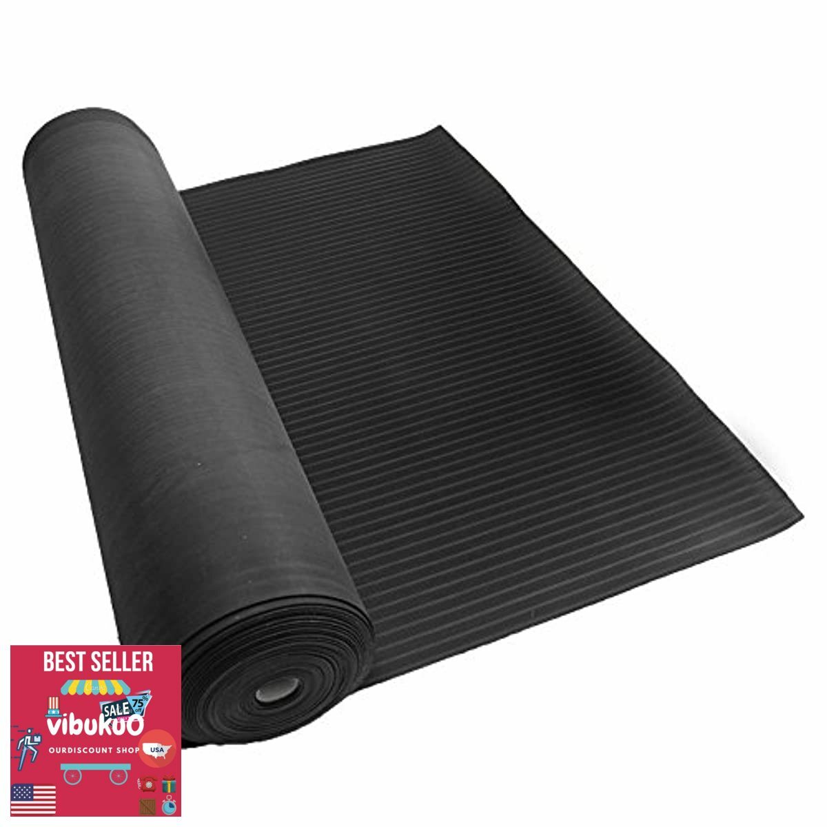 NEW HEAVY DUTY Composite Rib Corrugated Rubber Floor Mats+Thick Roll