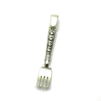 Echter Sterling Silber Anhänger Gabel massive punziert 925 handgefertigt Empress