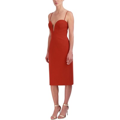 BCBGMAXAZRIA Womens Red Open Back Midi Cocktail And Party Dress 6 BHFO 7211