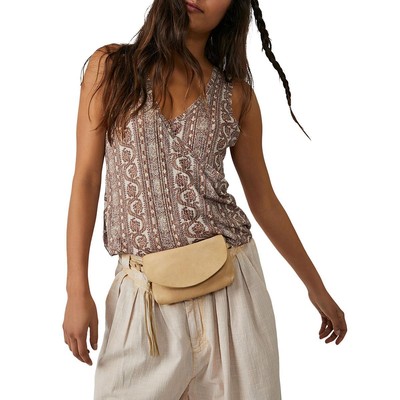 Free People Womens Brown Printed  Blouse Shirt XL BHFO 0397