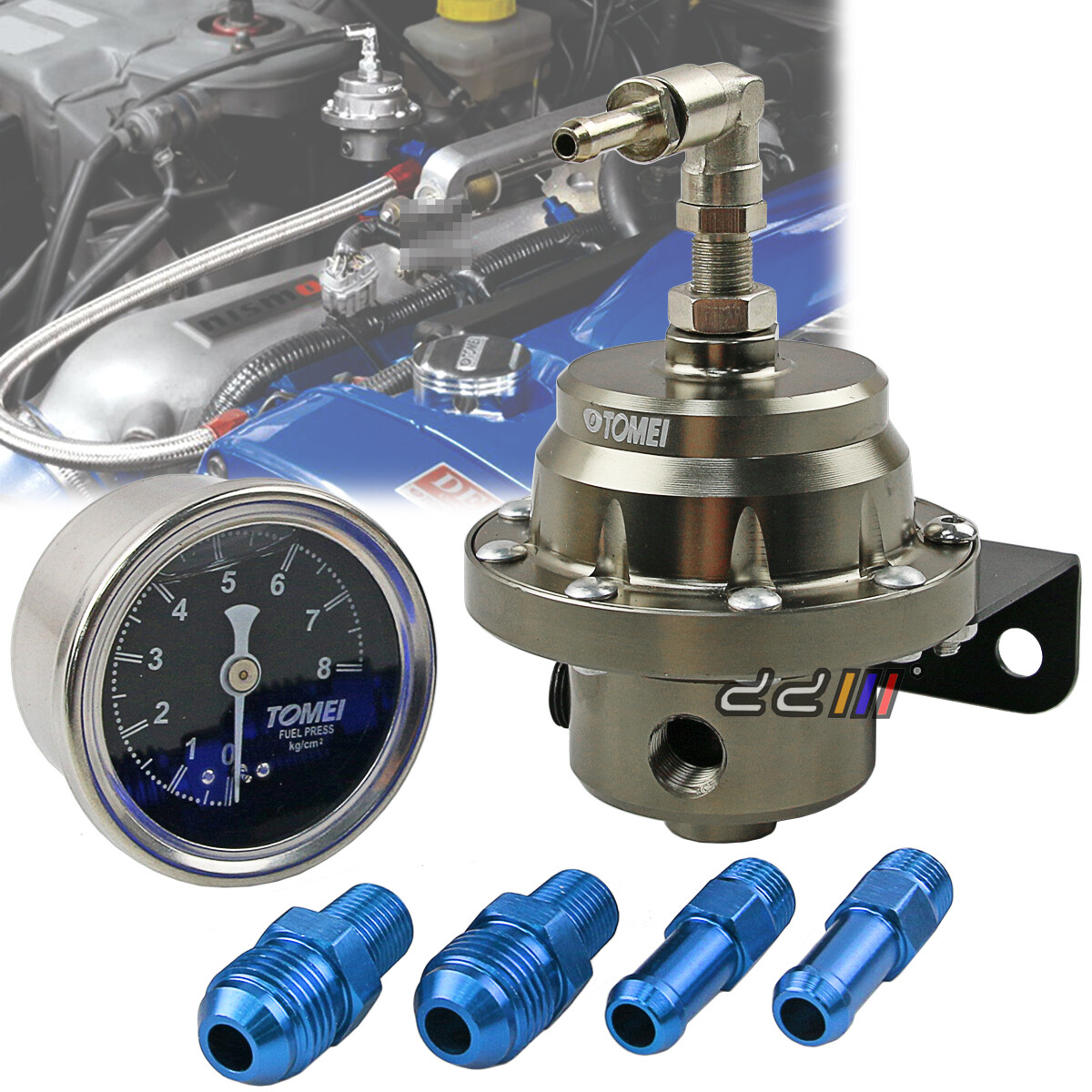 JDM Adjustable Type-L Fuel Pressure Regulator w/ Gauge For Turbo EFI Engine