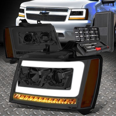 ДЛЯ 07-14 TAHOE SUBURBAN СВЕТОДИОДНАЯ ФАРА ПРОЕКТОРА С ДЫМЧАТО-ЯНТАРНЫМ ПОКРЫТИЕМ + НАБОР ИНСТРУМЕНТОВ