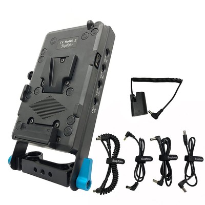 V Mount Battery Plate Power Supply 15mm Rod Mount V Lock Plate with D-Tap & U...