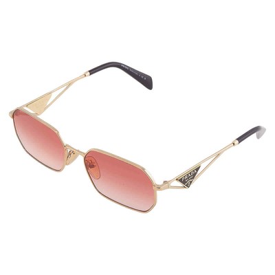 Pre-owned Prada Red Gradient Geometric Ladies Sunglasses Pr A51s 5ak40c 58 Pr A51s 5ak40c