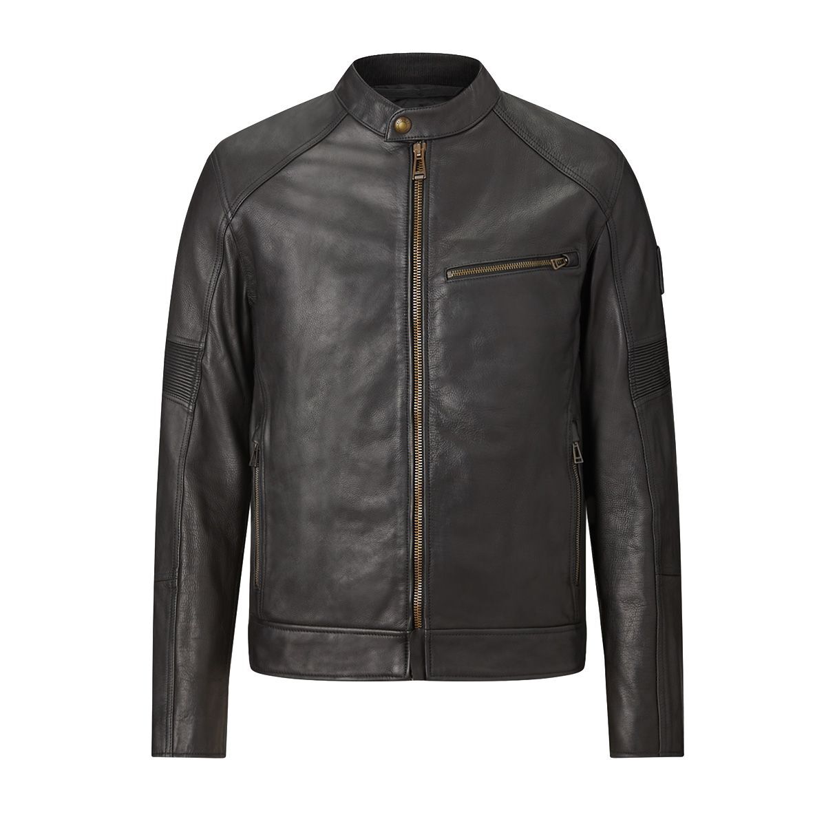 BELSTAFF ブラック Vレーサージャケット サイズ36/46 Men's Cheviot Leather V Racer Jacket in Black | Belstaff US
