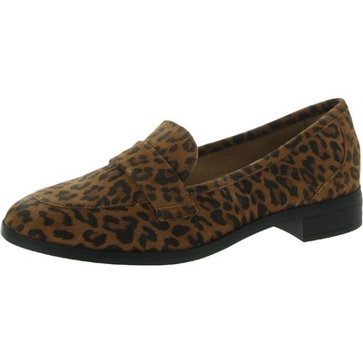 

Женские коричневые кожаные лоферы Clarks Trish Willow 6 Medium (B,M) BHFO 2332, Leopard print, Trish Willow