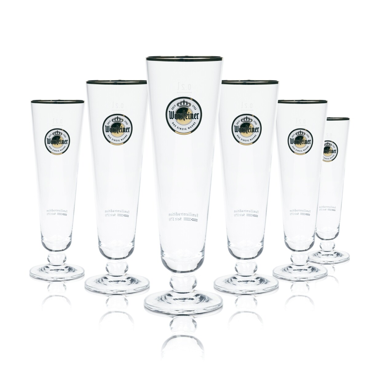 Warsteiner Bierglas 0,2l Mit Goldrand – Klassische Tulpenform Für Bier, Gastro-Qualität, 1 Stück