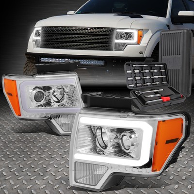ДЛЯ 09-14 FORD F-150 LED DRL ХРОМИРОВАННЫЕ ЯНТАРНЫЕ УГЛОВЫЕ ФАРЫ-ПРОЕКТОРЫ + НАБОР ИНСТРУМЕНТОВ