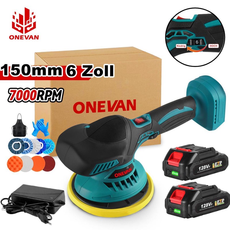 Akku Poliermaschine Auto Exzenter Polierer Maschine Mit 2batterie FÃ¼R Makita 18v