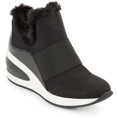 

DKNY Женские черные повседневные и модные кроссовки Borg 6.5 Medium (B,M) BHFO 5671, Черный, Borg