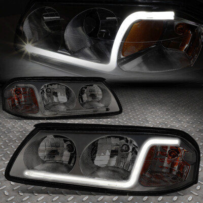 [LED DRL] ДЛЯ CHEVY IMPALA 2000-2005 ГОДОВ ВЫПУСКА, КОРПУС ДЫМЧАТЫЙ, УГЛОВАЯ ФАРА/ФОНАРЬ ЯНТАРНОГО ЦВЕТА