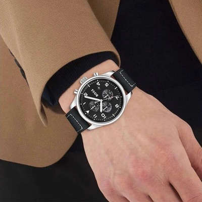 Pre-owned Hugo Boss Black Mens Chronograph Watch View 1513987