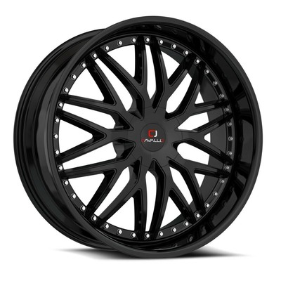 24'' Cavallo CLV-46 Gloss Black Wheel 24x9 5x115 5x120 18mm Car Suv Rim