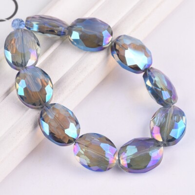 10pcs Oval Faceted 12x9mm 16x12mm 20x16mm Crystal Glass Beads for Jewelry Making