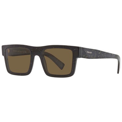 Pre-owned Prada Dark Brown Rectangular Men's Sunglasses Pr 19ws 19d01t 52 Pr 19ws 19d01t