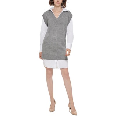 

Женский многослойный джемпер-свитер Calvin Klein Petites BHFO 2204, Gray/white