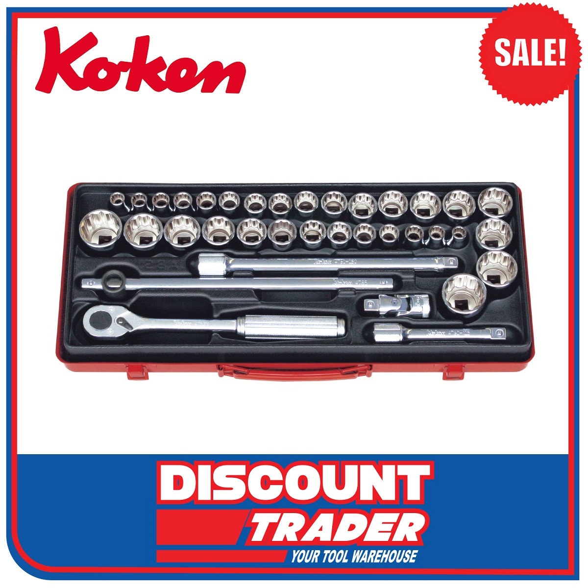 Koken Socket Set 1/2" Square Drive 12 Point 36 Piece Made in Japan 4279AM 4991644218455 eBay