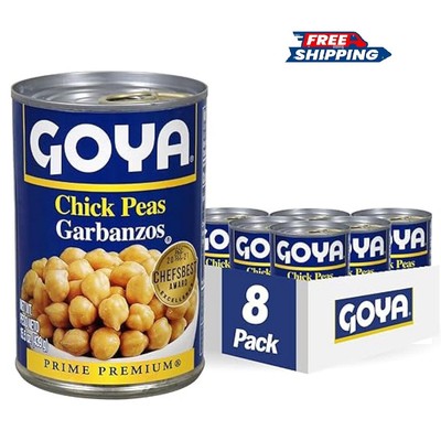Goya Foods Chick Peas, Garbanzo Beans, 15.5 Ounce (Pack of 8)
