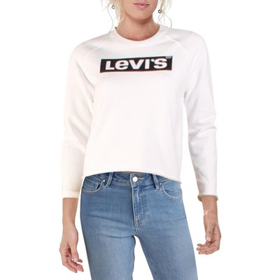 Levis Womens White Comfy Cosy Comfortable Sweatshirt Loungewear L BHFO 8346