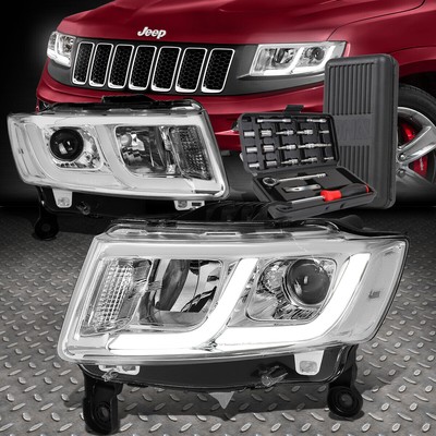 ДЛЯ 14-16 ФАР ПРОЕКТОРА GRAND CHEROKEE LED DRL + НАБОР ИНСТРУМЕНТОВ ХРОМ/ПРОЗРАЧНЫЙ