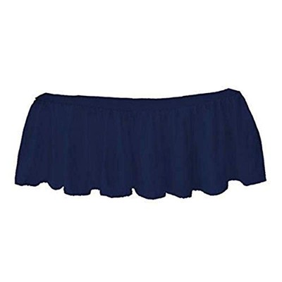 Solid Ruffled Mini Crib Skirt, Navy Blue